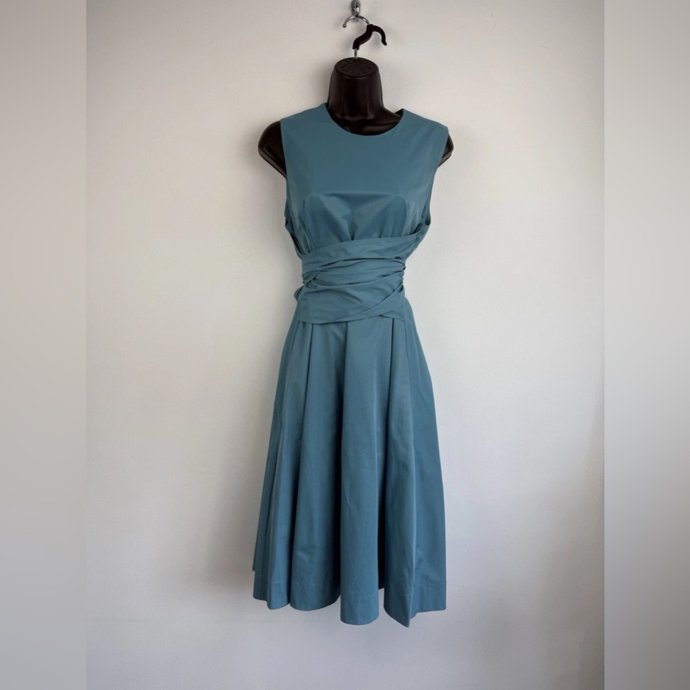 Chic Sleeveless Teal Midi Dress